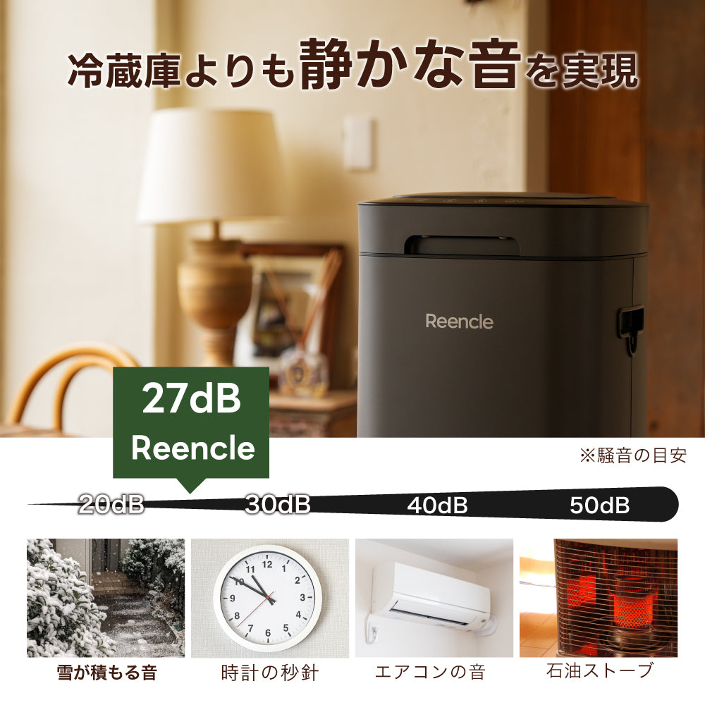 【レンタルプラン】Reencle Prime 家庭用 生ごみ処理機 ハイブリッド式（ バイオ式 × 乾燥式 ）